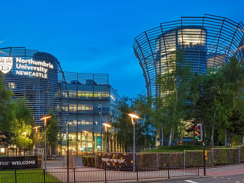 Northumbria University at dusk