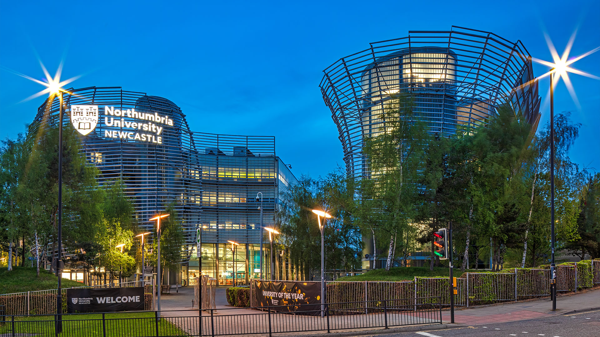 Northumbria University at dusk